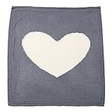 ベビーブランケット　かわいいハート形編みブランケット　トベビー遊びブランケット　Broadroot 0~6歳適子供用ブランケット (グレイ)