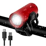 GORIX(ゴリックス) ヘッドライト 自転車ライト usb充電 防水 LEDライト明るい (GX-FL1579) 盗難防止 サイクルライト 工具不要 フロントライト レッド