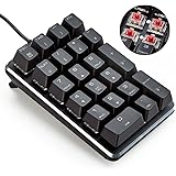 テンキーボード メカニカル式テンキーパッド 赤軸 21キー USB接続 ブラック Windows Mac 対応