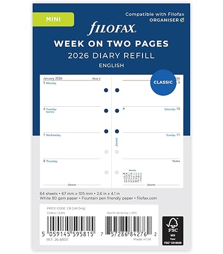 Amazon.co.jp: ファイロファックス システム手帳 リフィル 2025