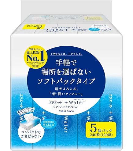 Amazon.co.jp: エリエール +Waterソフトパック120組×5箱パック