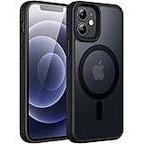 JEDirect iPhone 12 mini 5.4インチ用 マグネット ケース MagSafeに対応 半透明のマット背面 薄型 耐衝撃 カバー (ブラック)