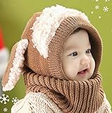 子供 アニマル 耳付き ニット帽 赤ちゃん ネックウォーマー ニットキャップ スヌード キッズ ベビー 秋冬