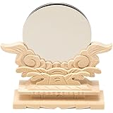 仏壇屋 滝田商店 神鏡(台付) 金属製「本鏡」 2.5寸(鏡径7.5cm・高さ12cm)◆神棚(お宮)・神殿の神具、神前のお供えに欠かせない道具【滝田商店発行 証明書付】