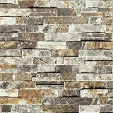 Blooming壁モダンFaux Brick Stone Textured壁紙ロールイエローマルチ3dレンガブロックホーム部屋装飾20.8 X 393.7 " 401 20.5" x 396"=57 