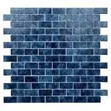 Bravaクォーツダークブルーガラス壁タイル( Pack of 5 )