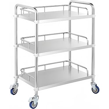 JNNJサービスワゴン キッチンワゴン ステンレス キャスター付き