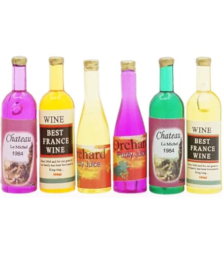 Amazon | 18個セット 1/6 1/12 ミニチュア ビール ワインボトル