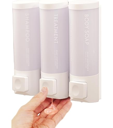 Amazon｜シャンプーボトル 3室｜壁掛けタイプ 各400ML｜シャンプー