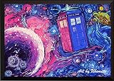 uhomate Dr Who Tardis Doctor電話ブース壁装飾Vincent van Gogh starry nightポスターホームキャンバス壁アート印刷記念ギフトベビーギフト子供部屋装飾