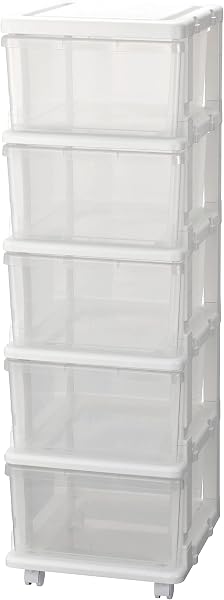 JEJアステージ(JEJ Astage) SEEDS(シーズ) スリムチェスト 5段 キャスター付き プラスチック クリア SIU-5-CL - 1