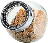 Glass Food Container - Dry Food Cereal Candy Pet Food Sugar Cookie Jar with Dated Screw on Cap - 58o
