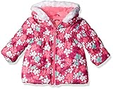 Wippette Baby Girls' Flower Print Puffer Pink Glow 18 Months [並行輸入品]