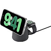 【Amazon.co.jp限定】 Belkin 2 in 1 MagSafe充電器 【Apple取扱製品】最大15W高速充電 ワイヤレス充電器 MagSafe公式認証 iPhone 16～12 Apple Watch 9～7/Ultra 高速充電対応