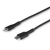 StarTech.com USB Type-C - Lightning ケーブル 1m ブラック Apple MFi認証iPhone充電ケーブル 高耐久性ライトニングケーブル RUSBCLTMM1MB