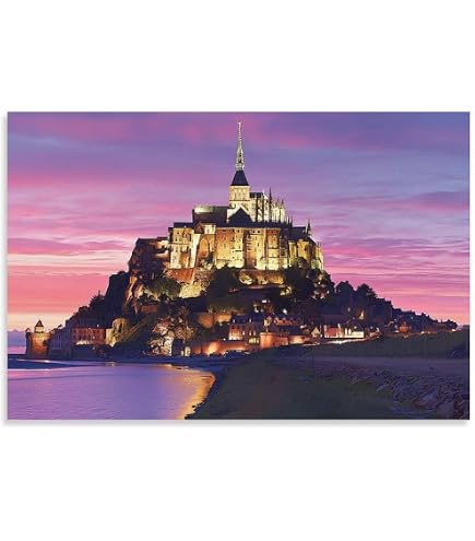 Amazon.co.jp: 世界遺産 モンサンミシェル 修道院 ポスター Mont Saint