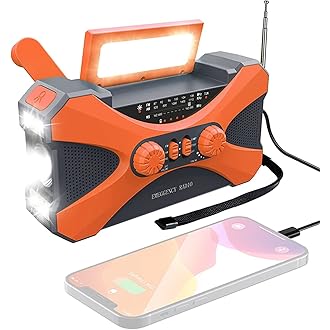 多機能防災ラジオ 5000mAh LED 懐中電灯SOSアラート IPX3防水 ...