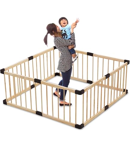 Amazon.co.jp: RiZKiZ 木製ベビーサークル 167cm×167cm×55cm 8枚セット
