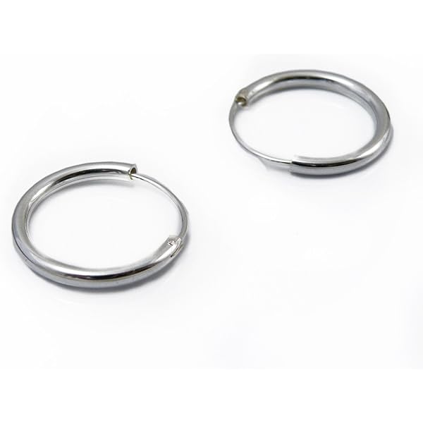 Amazon | シルバーリングピアス 2個セット 細軸タイプ幅約1.2mm