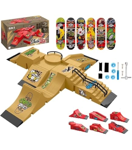 Amazon | 指スケ 6in1 パークキット セット 子供 指スケボー パーク