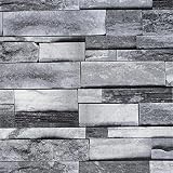 20.9 " X 394 " Stonewall壁紙/ PVC素朴な石部屋防水取り外し可能な壁装飾用( dk-se454002 )