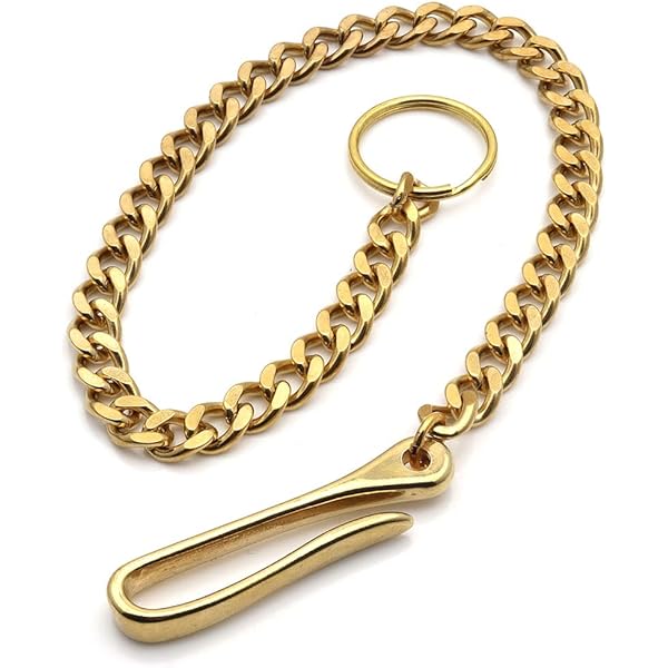 唐草 クロス クリップ ラージフック ウォレットチェーン ゴールド 喜平