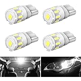 BORDAN T10 LED 爆光 ホワイト キャンセラー内蔵 短絡防止 車検対応 無極性 10SMD 12V 1.2W 4個入り ルームランプ/ポジション/ライセンスランプ/ナンバー灯/メーターランプ
