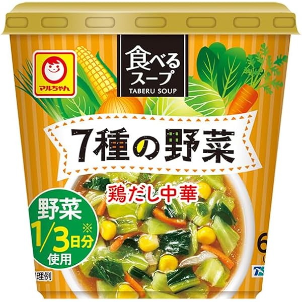 Amazon.co.jp: マルちゃん 食べるスープ 7種の野菜鶏白湯 18g ×6個