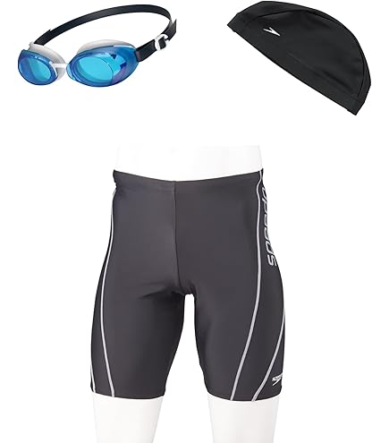 Amazon | Speedo(スピード) フィットネス水着 メンズ キャップと
