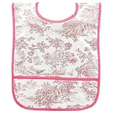 AM PM Kids! Laminated Bib, Pink Toile, Small by AM PM Kids!