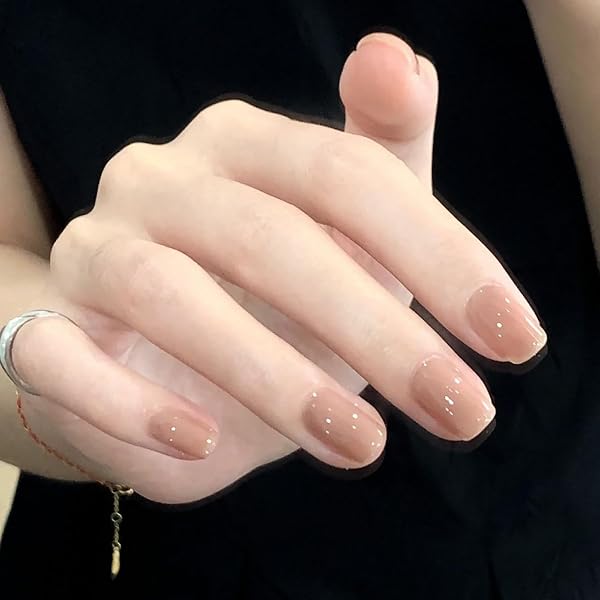 BHIDENAW ネイルチップ ショート 24枚入 人気 和風 かわいい シンプル おしゃれ 成人式 入学式 卒業式 結婚式 パーティー できます ネイルシール 花嫁ネイル 光沢 つけ爪 (若々しさ-2, M) - 1