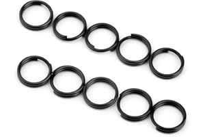 TI-MULTI (Ti)チタン ブラック キー ホルダー リング 黒 軽量 外徑10/12/14mm/20mm/25mm (10mm/10個入り)