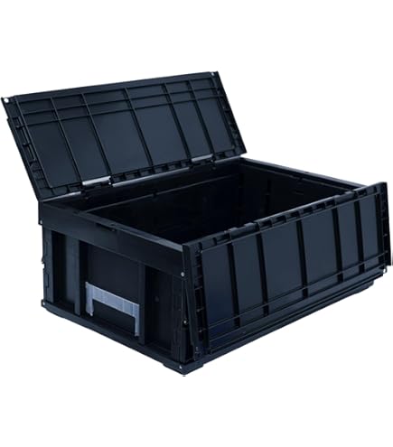 Amazon | 松本産業 折りたたみコンテナ 110L (ブラック)(F110BL) フタ