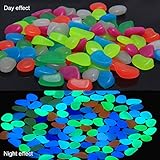 200個　飾り石 夜光石 水槽飾り 石 舗装 庭づくり　アクアリウム 水槽 鑑賞用 アクアリウム用具 レイアウト用品 グローストン 夜間蛍光 水槽用アクセサリー　10色各20個