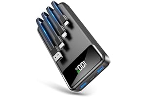 モバイルバッテリー 大容量 【56800mAh大容量 & 4本ケーブル内蔵】 モバイルバッテリー 5台同時充電可能 最大2.4A出力 急速充電 LCDディスプレイ残量表示 おまかせ充電 低電流対応 スマホ充電器 携帯充電器 軽量 持ち運び便利 PSE