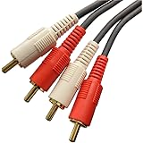 スタンダード オーディオコード ２ピン - ２ピン RCA ケーブル 0.5m ゴールドプラグ 簡易包装 アンプ プレーヤー スピーカー などの接続に