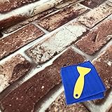 F.Regalo はがせる 壁紙 シート 45 cm 幅 10 m 取付 道具 付 (レンガ ブラウン系)