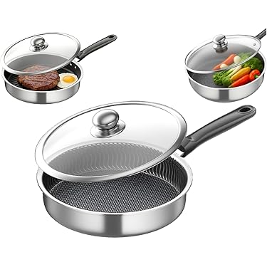 アメリカ製 NewEra ステンレス多層鍋　フライパン３点セット　30㎝　無水鍋 ユアサプライムス.com｜ビタクラフト アリゾナ フライパン 27cm No