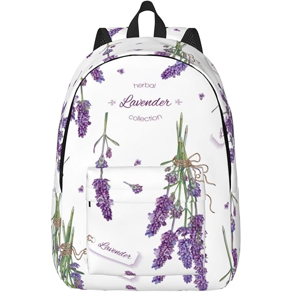Amazon.co.jp: [DADABULIU] リュック バック 花 ラベンダー 紫 植物 葉