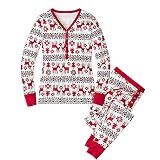 バスローブ クリスマス親子スーツプリントホームサービスパジャマツーピーススーツ ( Design : Mom , Size : S )