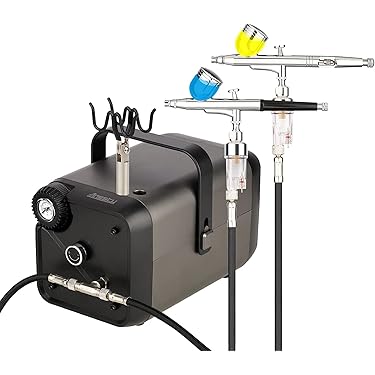 プラモデル用塗料 コンプレッサー一体型エアブラシ セット オマケ付き プラモデル用塗料 コンプレッサー一体型エアブラシ セット