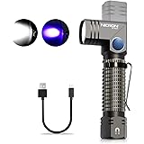 NICRON UV LED Flashlight Rechargeable 90 Degree Mini Flashlight 700 Lumen, 395nm Ultraviolet, 5 Modes and Memory Function for