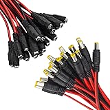 WMYCONGCONG 40個セット DC電源ピグテールケーブル 2.1mmx 5.5 mm オスとメスのDC電源コネクタ ジャックコネクタ DC電源接続ケーブル、CCTV DVRカメラ用