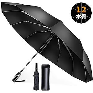 折りたたみ傘 自動開閉【2020強化版 頑丈な12本骨】おりたたみ傘 メンズ 軽量 大きい 超撥水 高強度グラスファイバ…