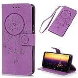 Galaxy s8 Plusケース、フロントKasosエンボスドリームキャッチャーパターン磁気留めレザー財布ケースwith TPU内側キックスタンド機能カードホルダー&ハンドストラップfor Sams
