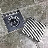 neodrain zs3h01正方形シャワーDrainヒールガードGrate、4インチ、ツヤ消し304ステンレススチール 4インチ ZS3-4-SH01