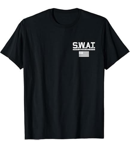 Amazon.co.jp: L.A. POLICE S.W.A.T Tシャツ TP-297 (S, ブラック