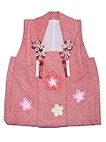 女児 被布コート単品「赤色 鹿の子絞り、桜刺繍」3歳児用 女の子小物 お子様被布コート 和装小物 春香