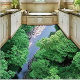 Sproud 個人化されたカスタムの背景 3 D 山 Tianreng 水のクリークのジャングルバスルームリビングルーム防水床 430 Cmx 300 Cm を着用