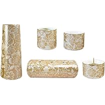 Amazon | 陶器製 モダン仏具5点セット『ゆい花』 (横置き筒型香炉